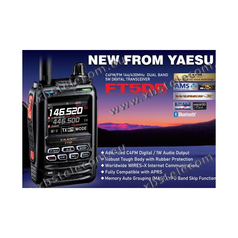 YAESU FT-5DE VHF/UHF C4FM Bluetooth RX-Air Band/HF XBS TELECOM