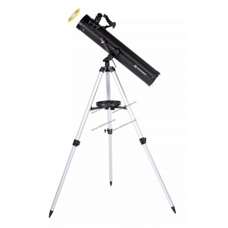 BRESSER - télescope réflecteur avec de nombreux accessoires, notamment un filtre solaire et un adaptateur pour smartphone